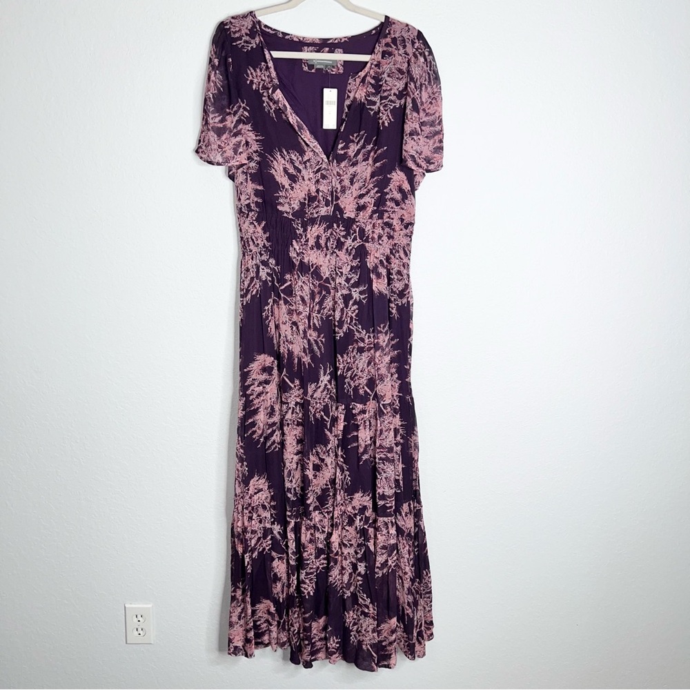 Anthropologie The Somerset Dress Women’s XL Maxi Crimson Print Chiffon Edition - Picture 2 of 9
